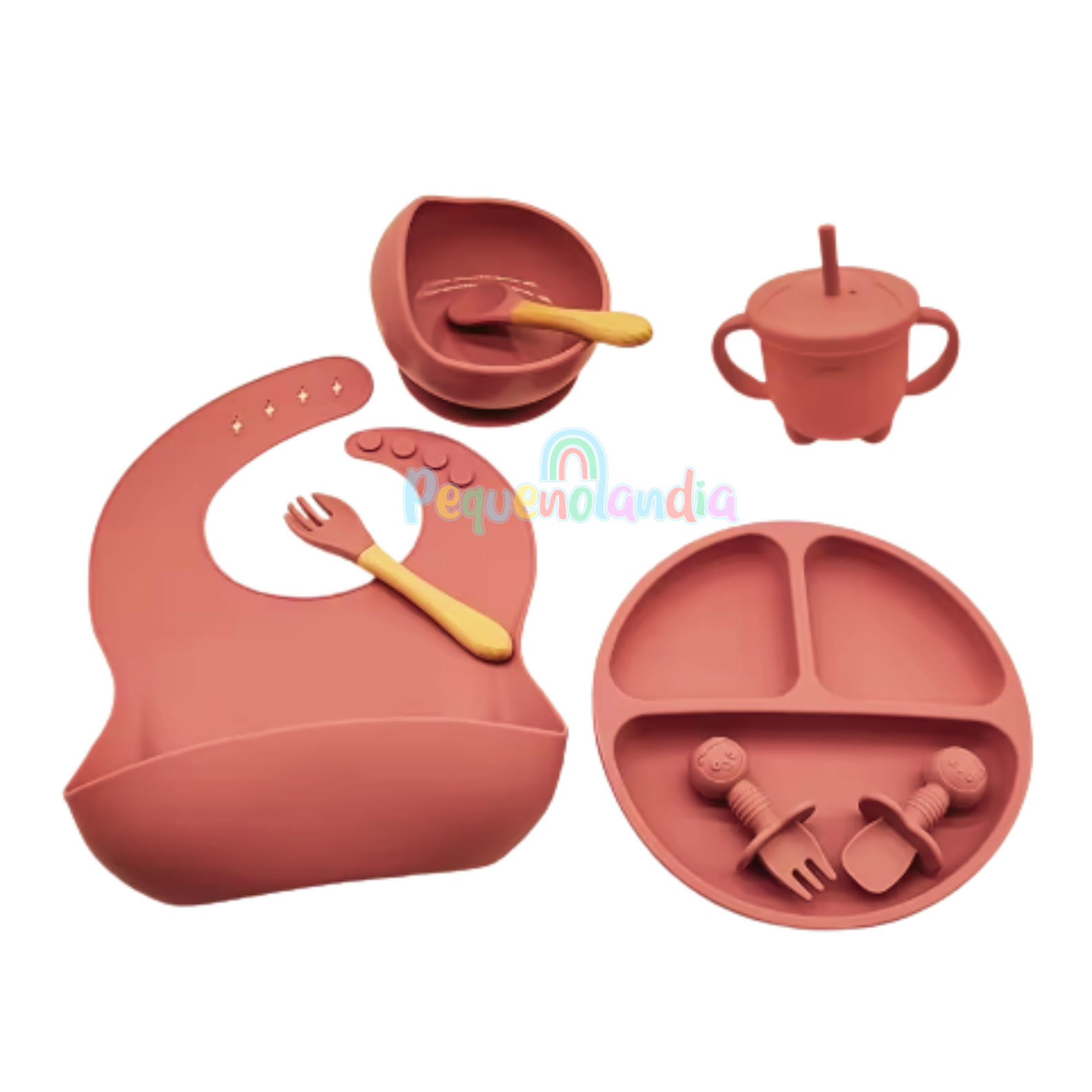 Papa kit - Conjunto de alimentação de silicone 8 peças