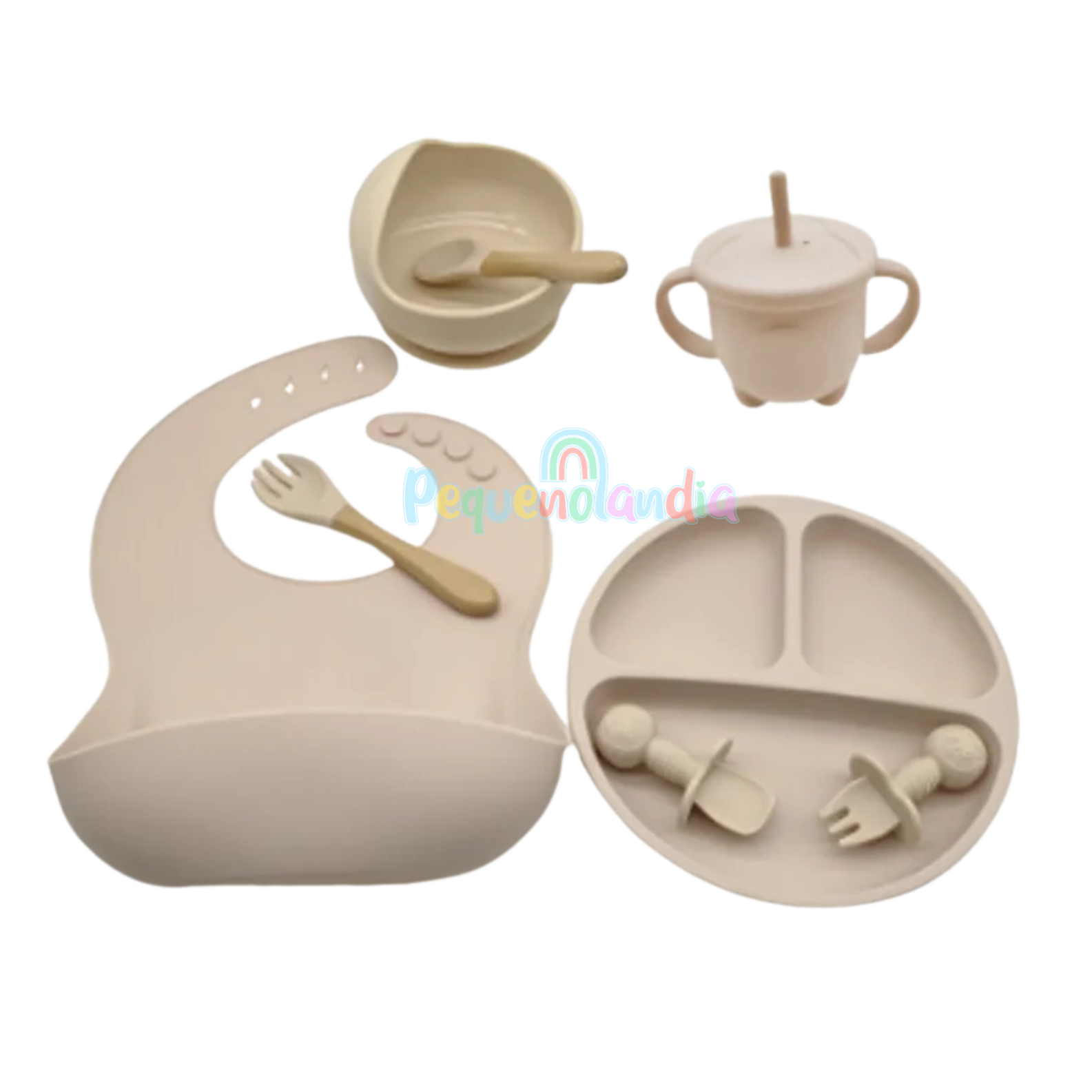 Papa kit - Conjunto de alimentação de silicone 8 peças