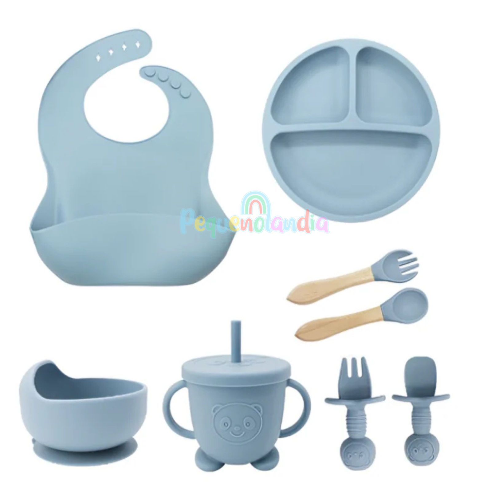 Papa kit - Conjunto de alimentação de silicone 8 peças