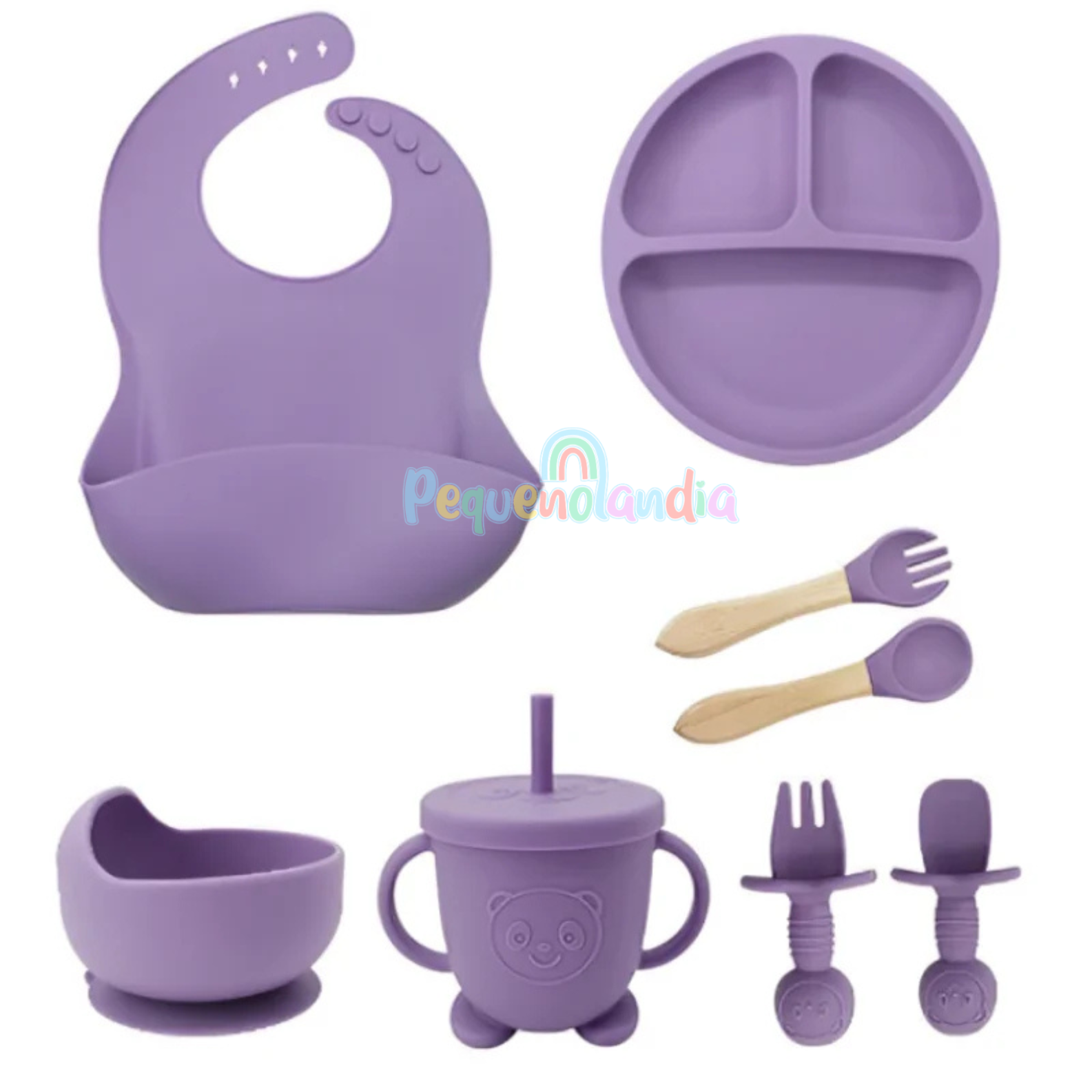 Papa kit - Conjunto de alimentação de silicone 8 peças