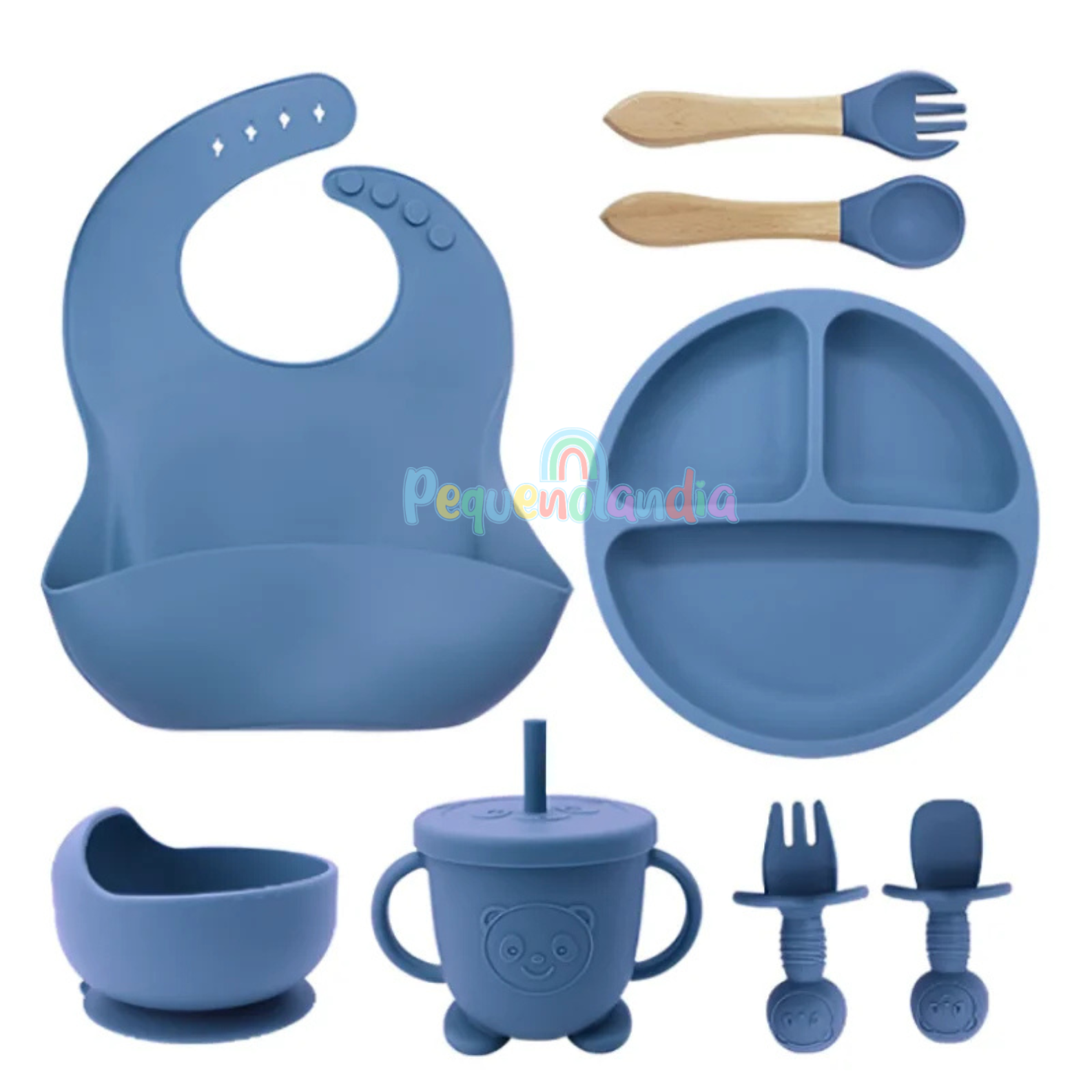 Papa kit - Conjunto de alimentação de silicone 8 peças