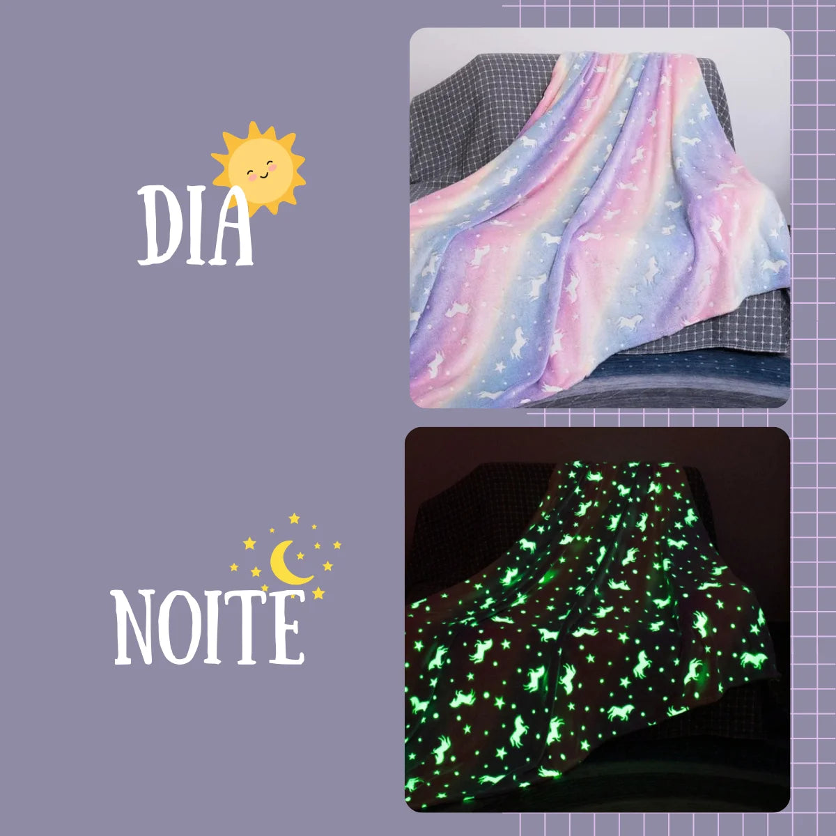 Cobertor Luminoso - brilha no escuro