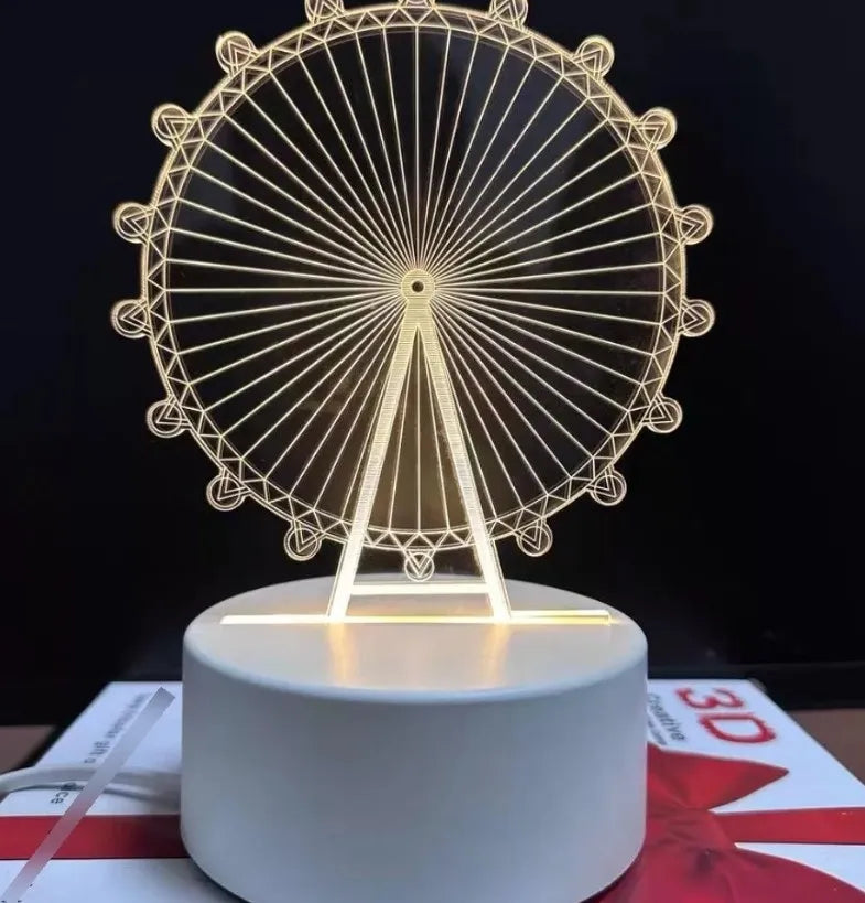 Luminária Abajur LED 3D Decoração Criativa