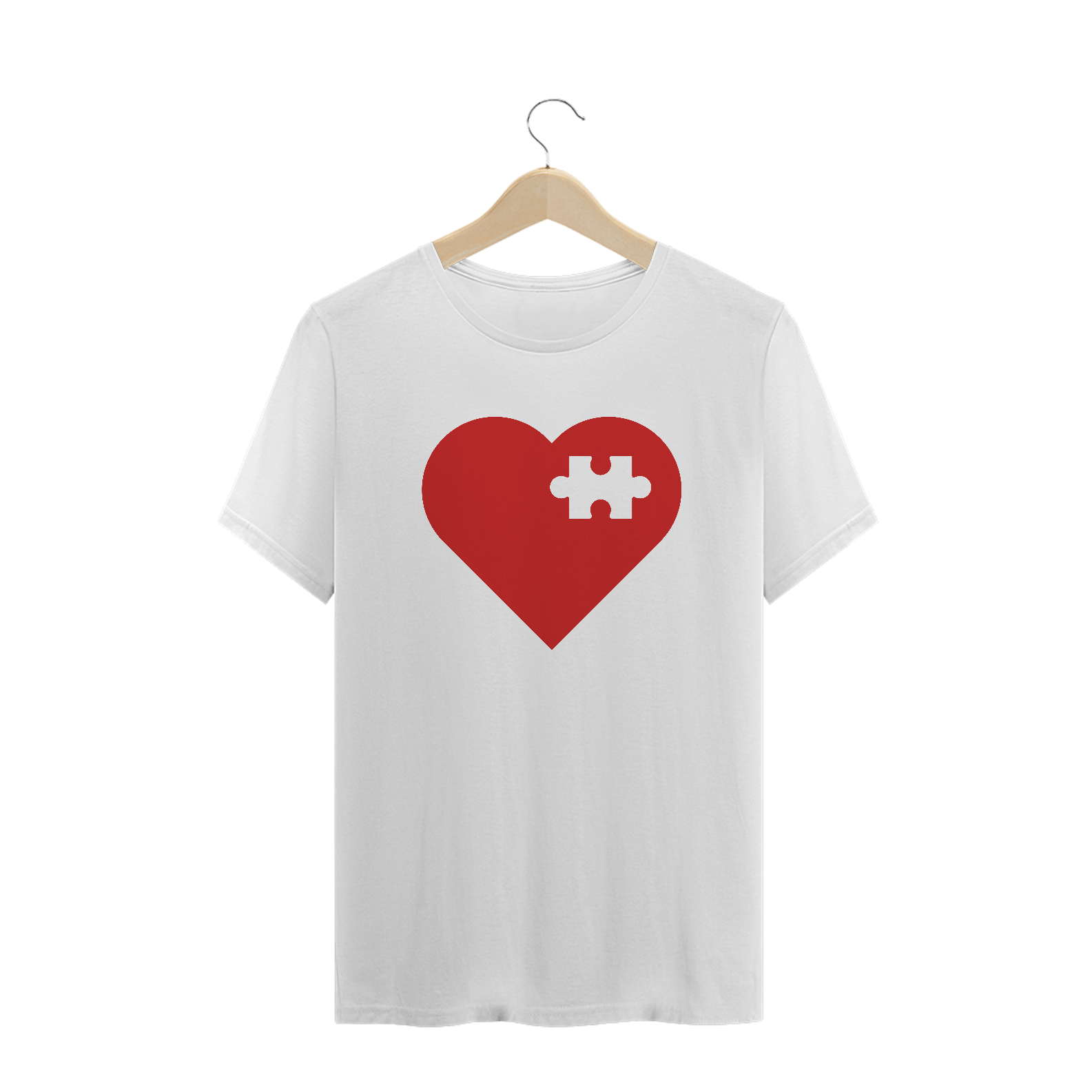 Camiseta coração quebra cabeça