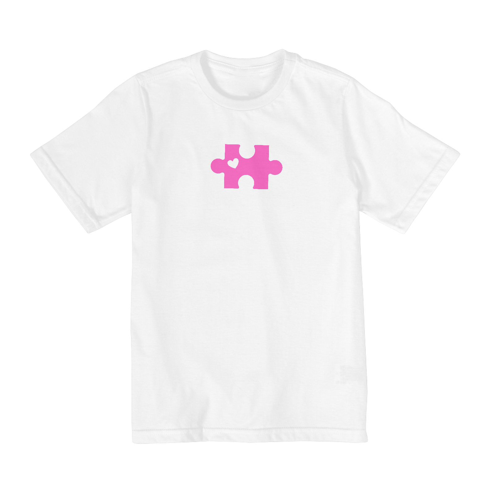 Camiseta infantil quebra cabeça rosa