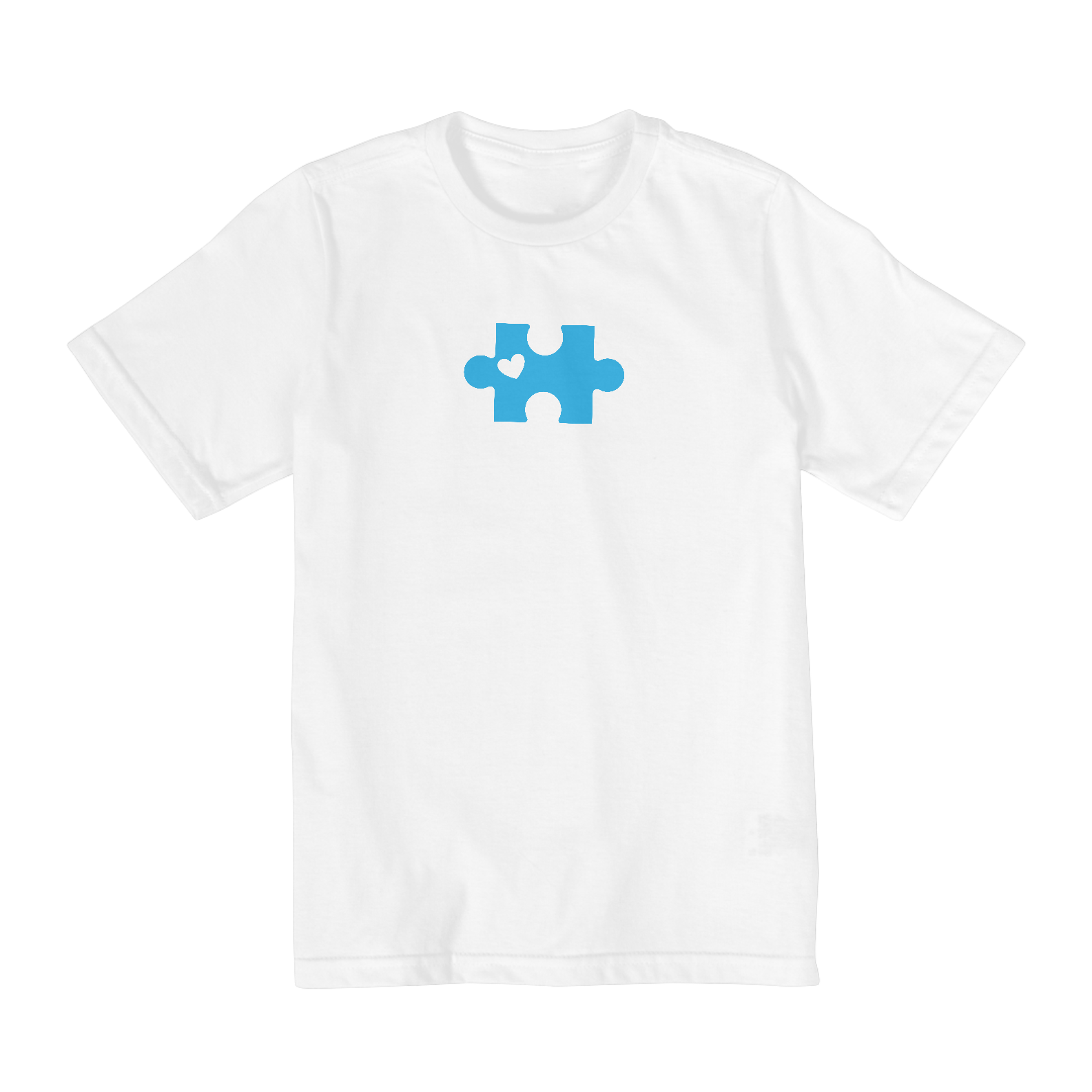 Camiseta infanto juvenil quebra cabeça azul