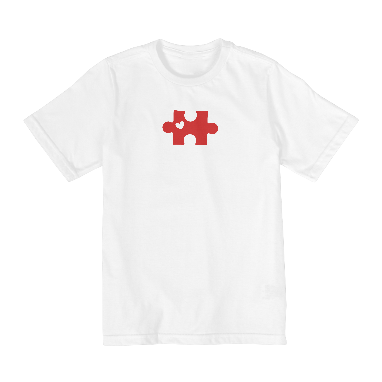 Camiseta infanto juvenil quebra cabeça vermelho