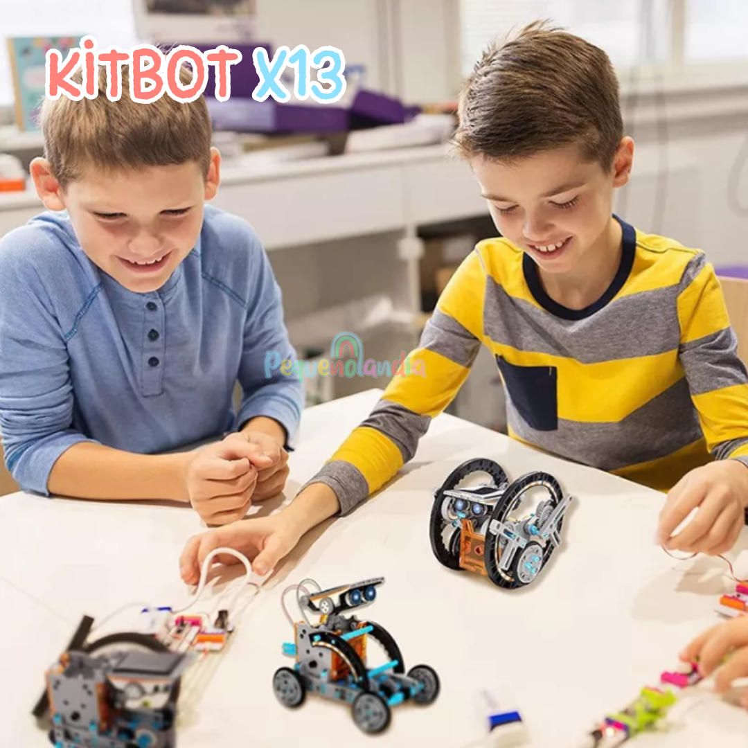 KitBot X13 - Kit para montagem de robô 13 em 1 com energia solar