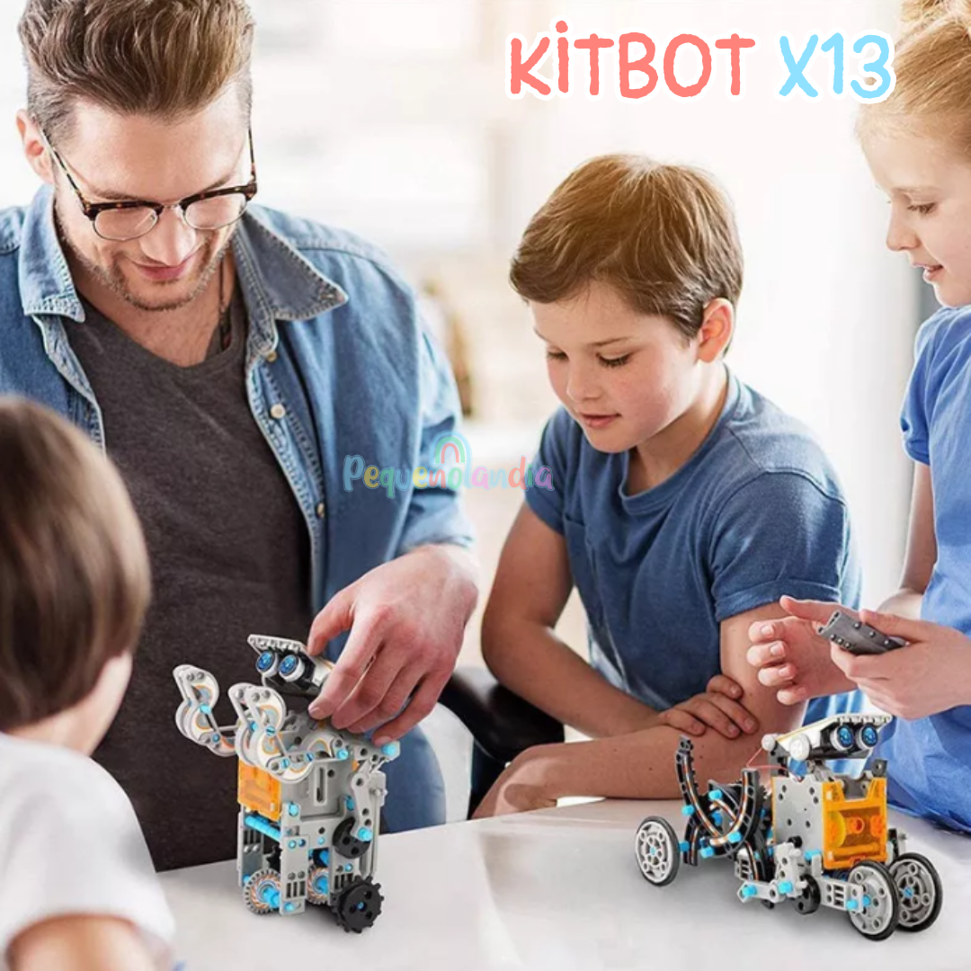 KitBot X13 - Kit para montagem de robô 13 em 1 com energia solar