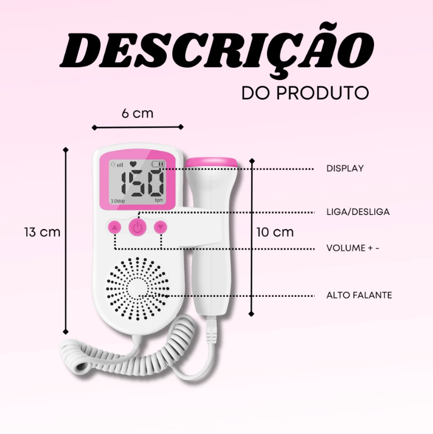 Monitor de Frequência Cardíaca Doppler Fetal