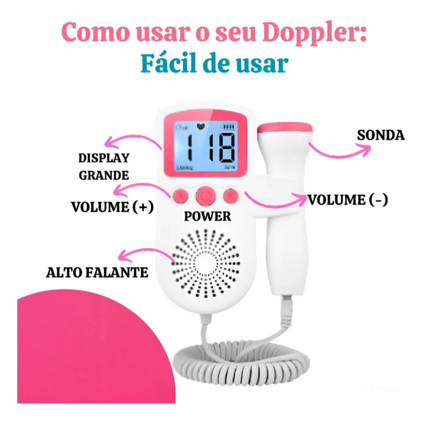 Monitor de Frequência Cardíaca Doppler Fetal