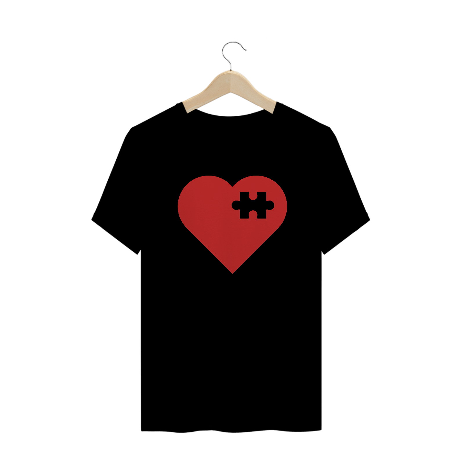 Camiseta coração quebra cabeça