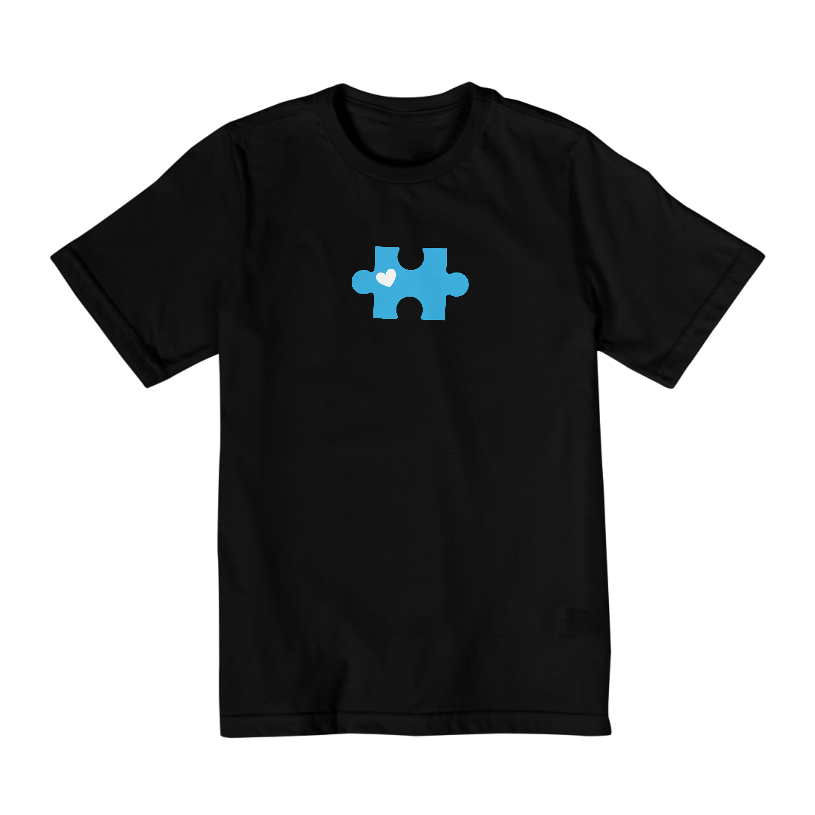 Camiseta infantil quebra cabeça azul