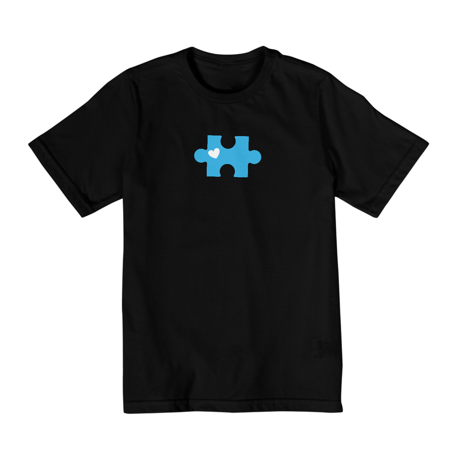 Camiseta infanto juvenil quebra cabeça azul