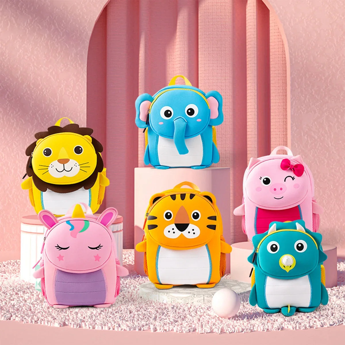 Mochila infantil de animal em 3D