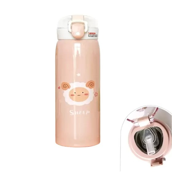 Garrafa Térmica de Aço inox com Canudo 350ml