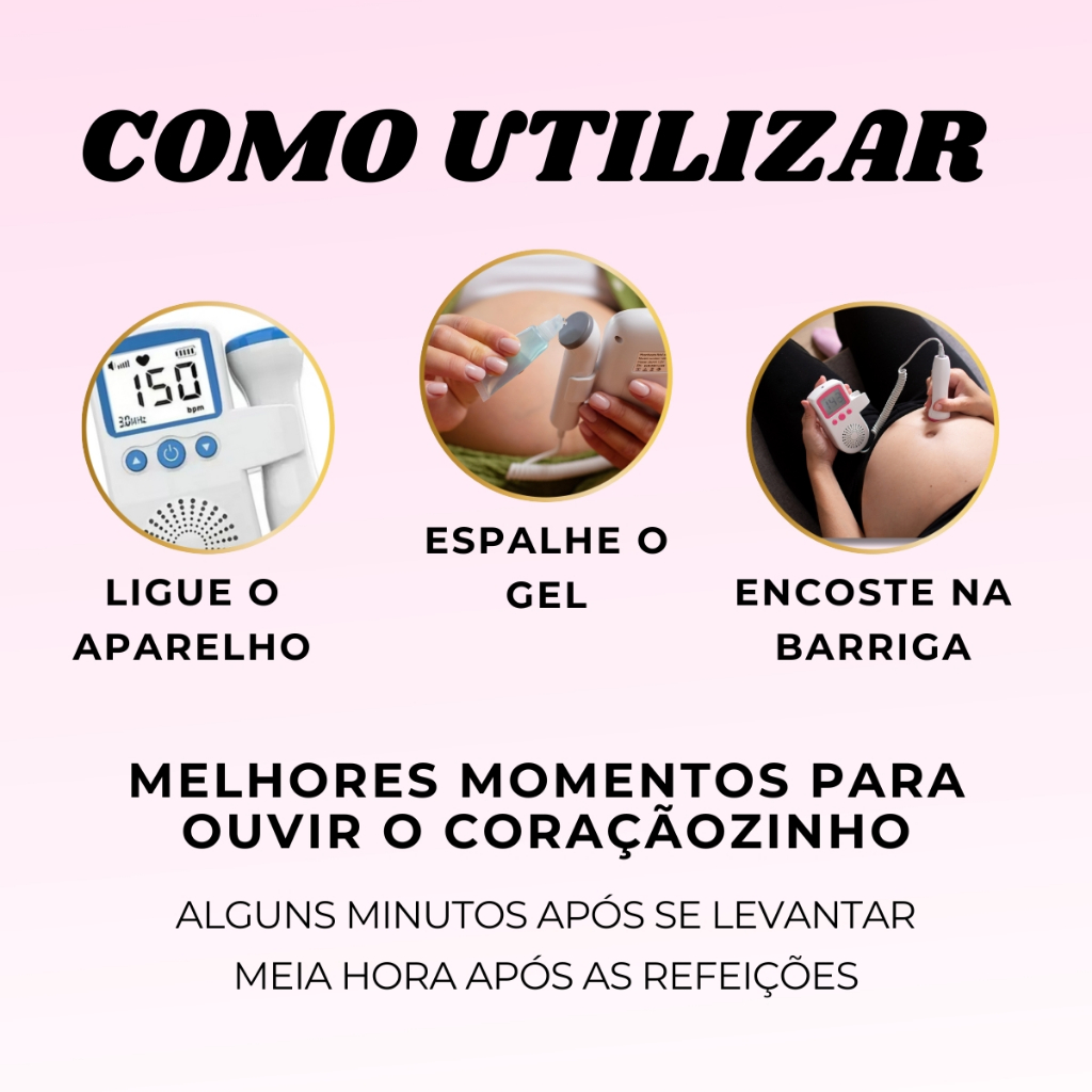 Monitor Frequência Cardíaca Doppler Fetal