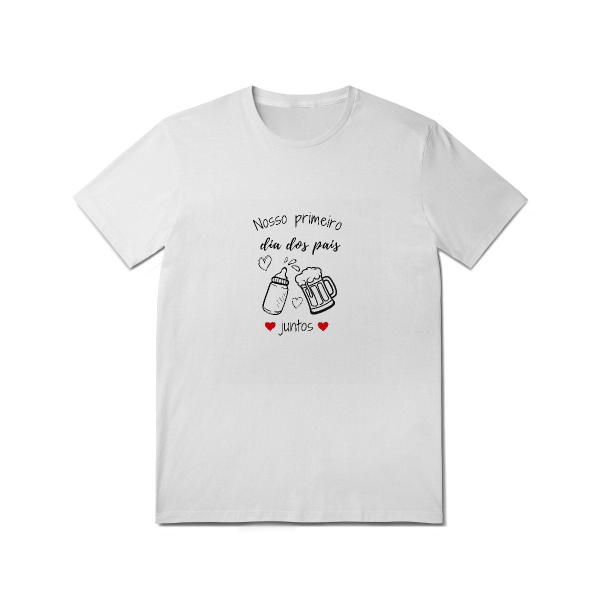 Camiseta primeiro dia dos pais juntos branca