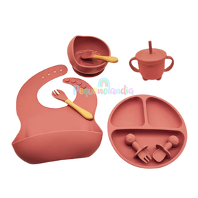 Papa kit - Conjunto de alimentação de silicone 8 peças