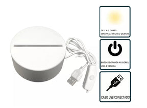 Luminária Abajur LED 3D Decoração Criativa