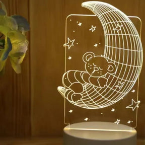 Luminária Abajur LED 3D Decoração Criativa