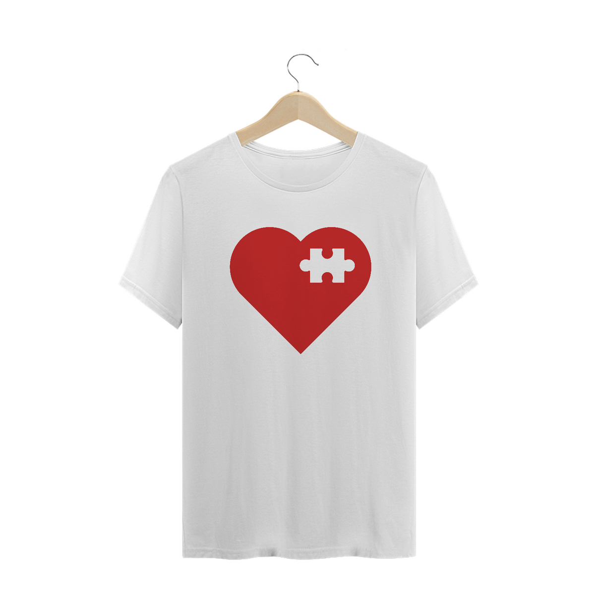 Camiseta coração quebra cabeça