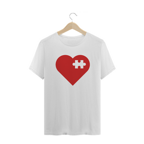 Camiseta coração quebra cabeça