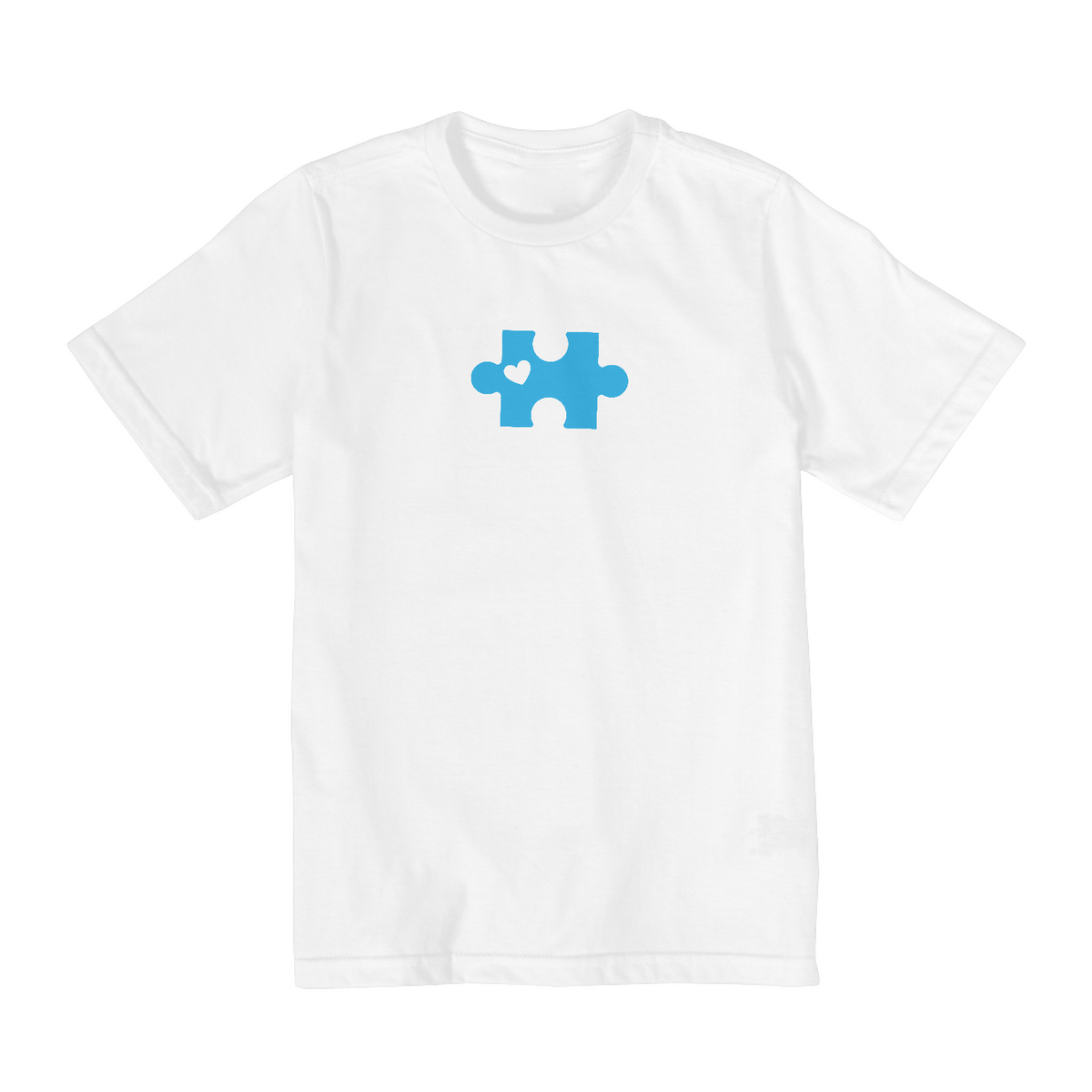 Camiseta infantil quebra cabeça azul