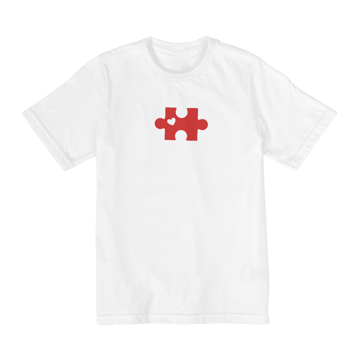 Camiseta infantil quebra cabeça vermelho