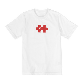 Camiseta infantil quebra cabeça vermelho