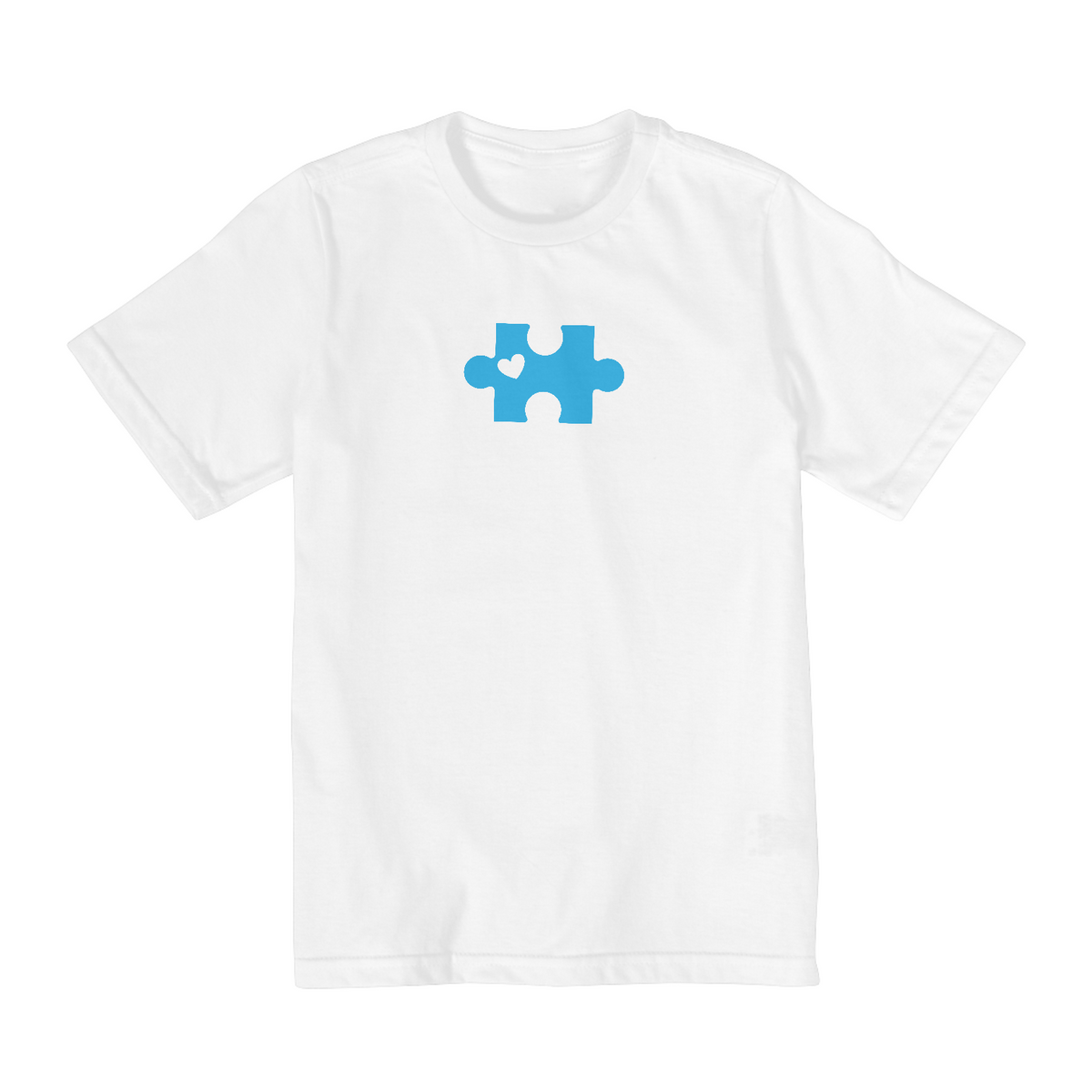 Camiseta infanto juvenil quebra cabeça azul