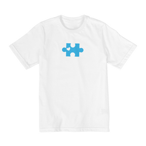 Camiseta infanto juvenil quebra cabeça azul