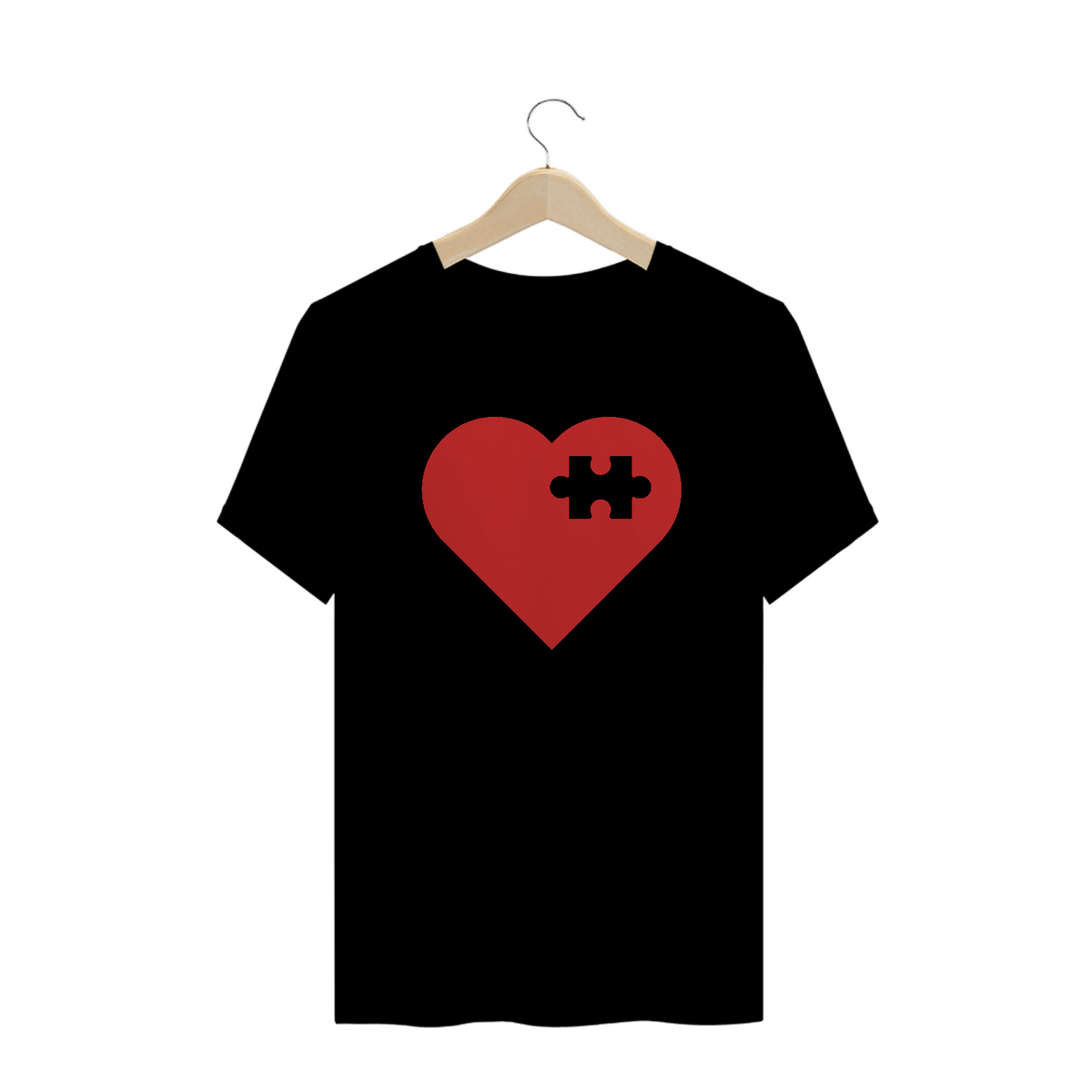 Camiseta coração quebra cabeça