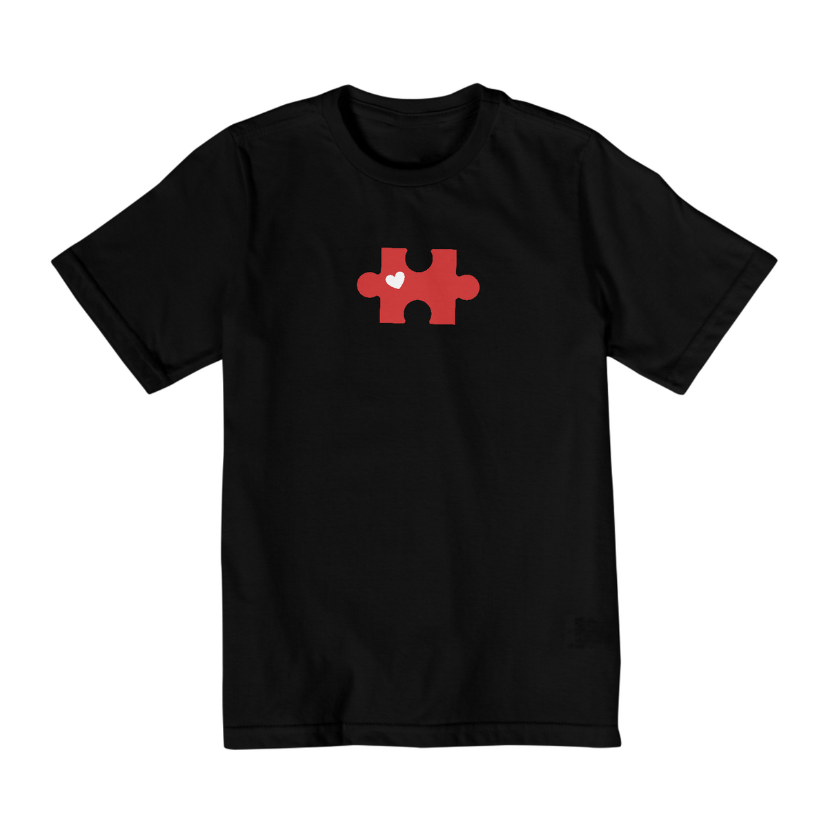Camiseta infantil quebra cabeça vermelho