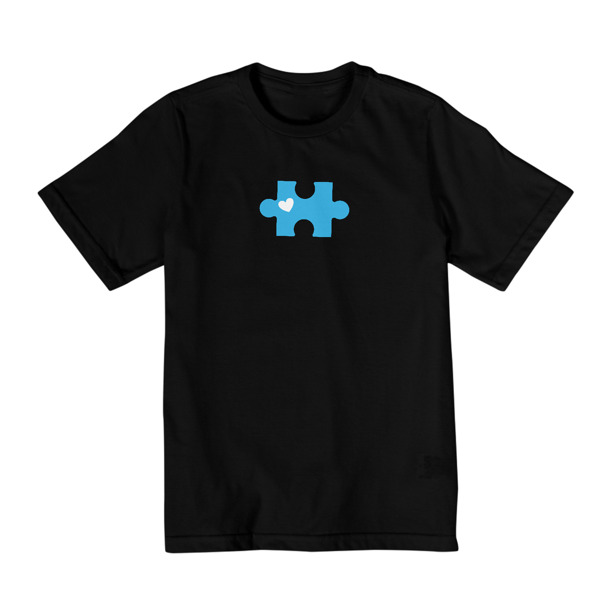 Camiseta infanto juvenil quebra cabeça azul