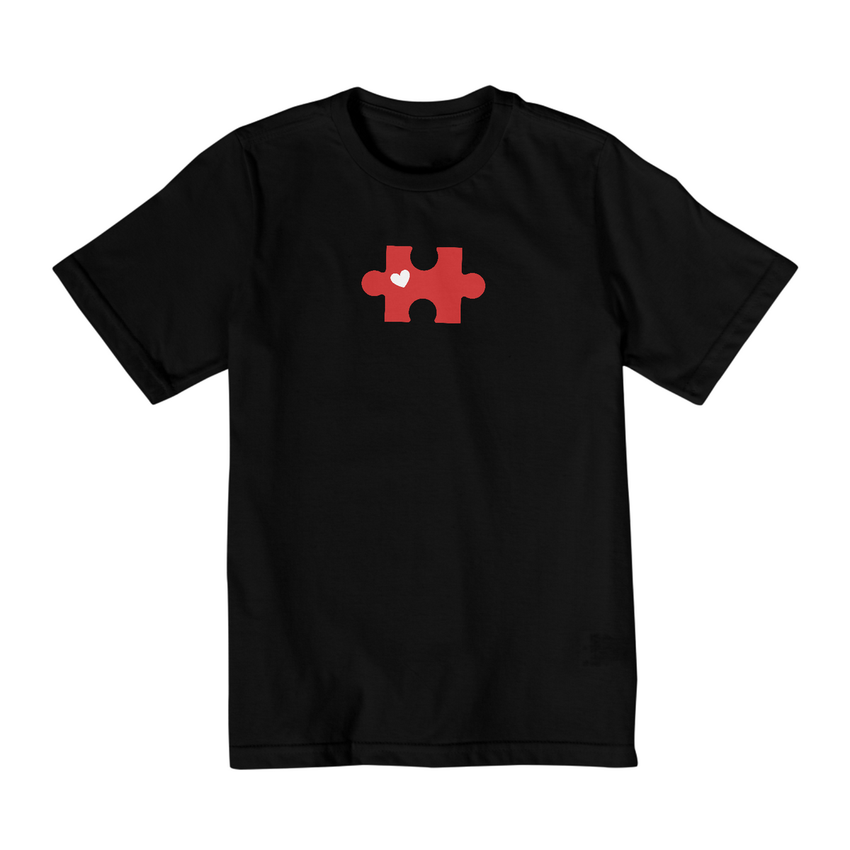 Camiseta infanto juvenil quebra cabeça vermelho