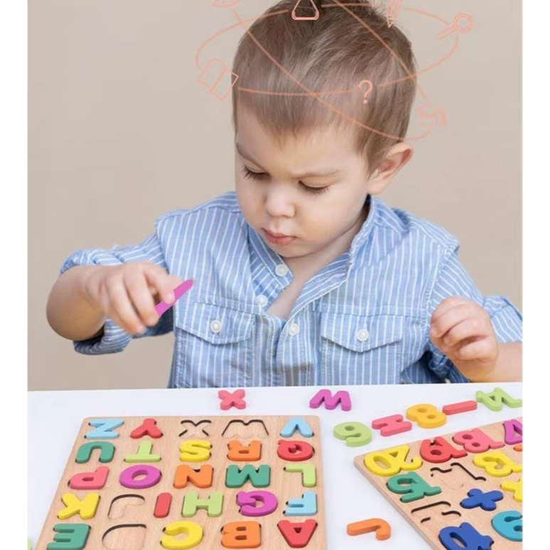 Kit Educativo de Madeira – Letras do Alfabeto e Números