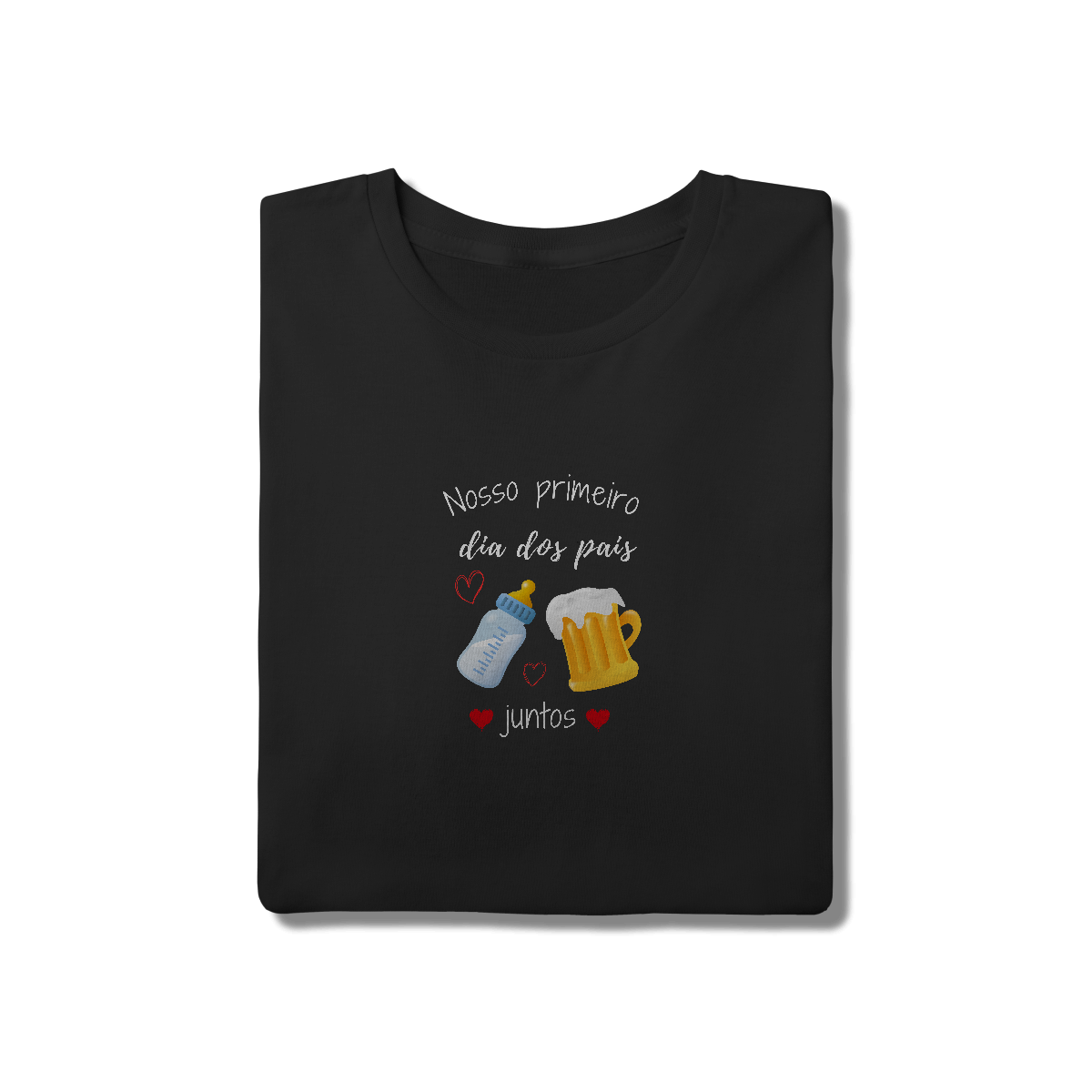 Camiseta primeiro dia dos pais juntos preta