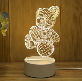 Luminária Abajur LED 3D Decoração Criativa