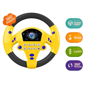 Volante Musical Interativo Com Ventosas, Luzes e Sons, Gira 360°