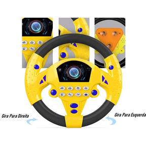Volante Musical Interativo Com Ventosas, Luzes e Sons, Gira 360°